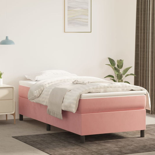 Boxspringbett mit Matratze Rosa 90x190 cm Samt