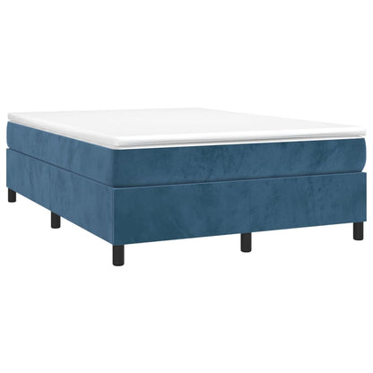 Boxspringbett mit Matratze Dunkelblau 140x190 cm Samt