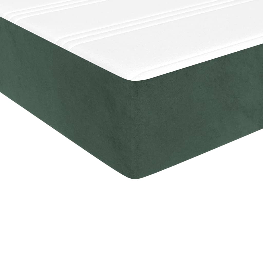 Boxspringbett mit Matratze Dunkelgrün 140x200 cm Samt