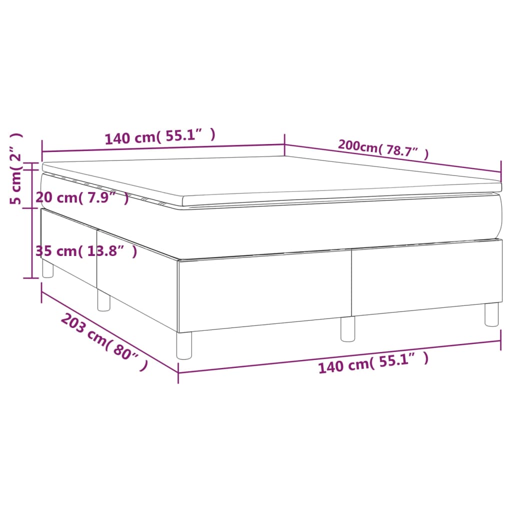 Boxspringbett mit Matratze Dunkelgrün 140x200 cm Samt