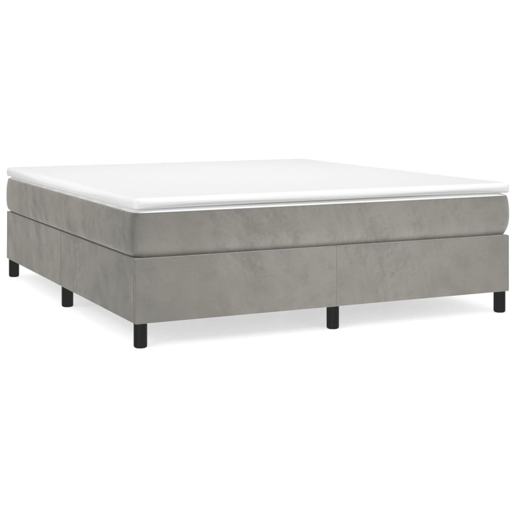 Boxspringbett mit Matratze Hellgrau 160x200 cm Samt