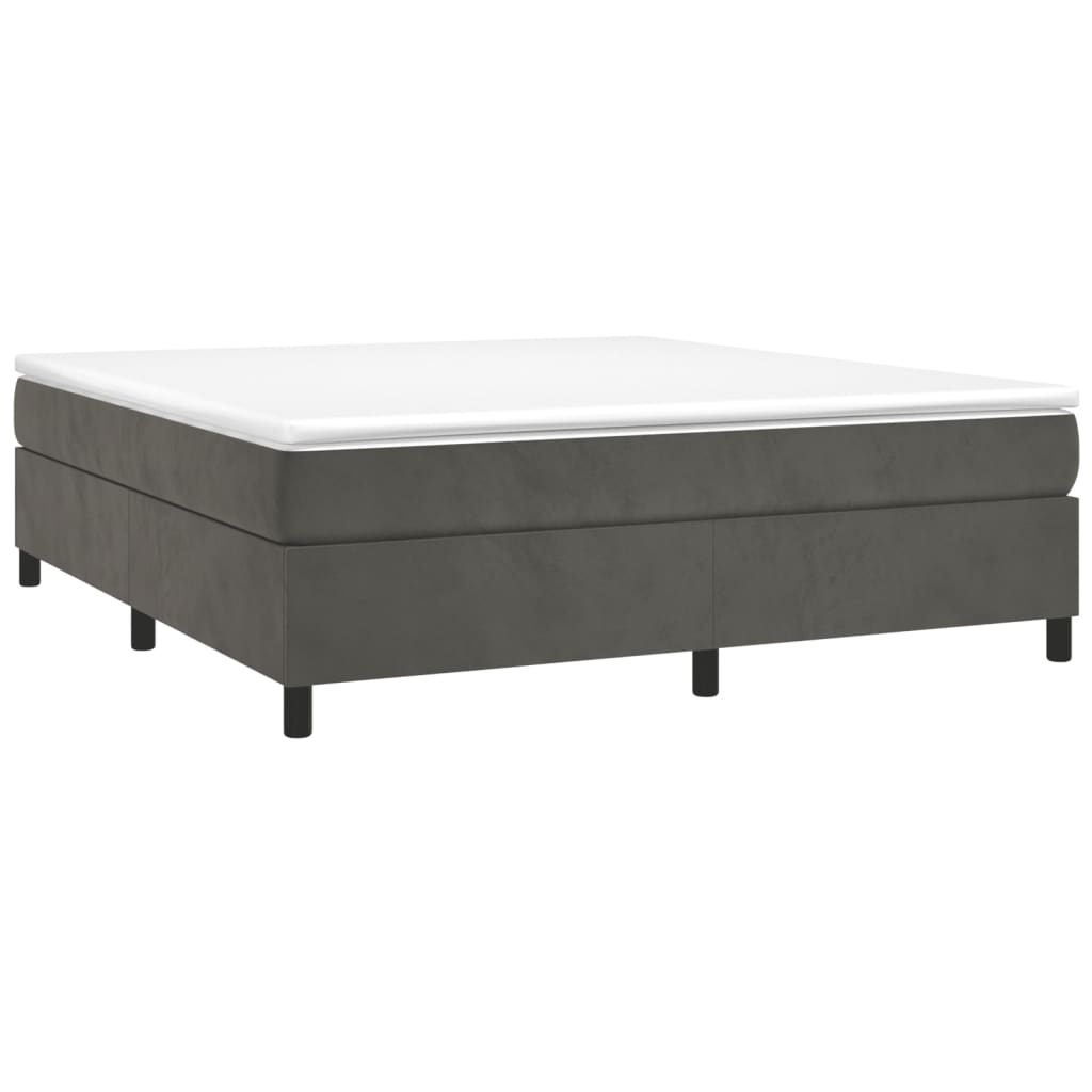 Boxspringbett mit Matratze Dunkelgrau 160x200 cm Samt