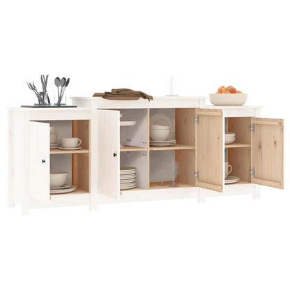 Sideboard Weiß 164x37x68 cm Massivholz Kiefer