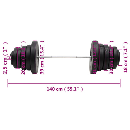 Langhantel mit Gewichten 90 kg