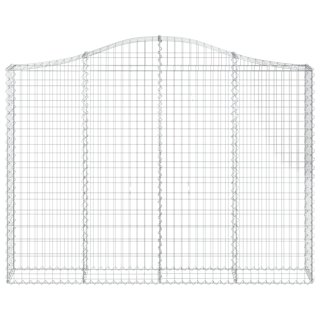 Gabionen mit Hochbogen 8 Stk. 200x30x140/160cm Verzinktes Eisen