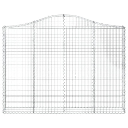 Gabionen mit Hochbogen 8 Stk. 200x30x140/160cm Verzinktes Eisen