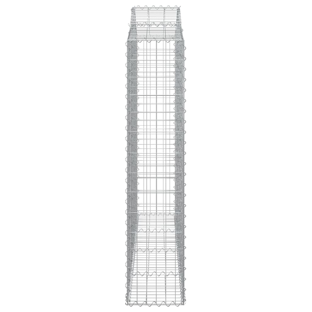 Gabionen mit Hochbogen 8 Stk. 200x30x140/160cm Verzinktes Eisen