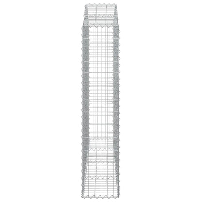 Gabionen mit Hochbogen 8 Stk. 200x30x140/160cm Verzinktes Eisen