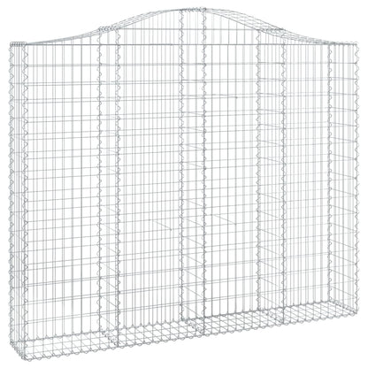 Gabionen mit Hochbogen 8 Stk. 200x30x160/180cm Verzinktes Eisen