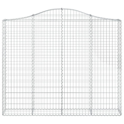 Gabionen mit Hochbogen 8 Stk. 200x30x160/180cm Verzinktes Eisen