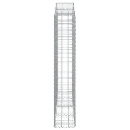 Gabionen mit Hochbogen 8 Stk. 200x30x160/180cm Verzinktes Eisen