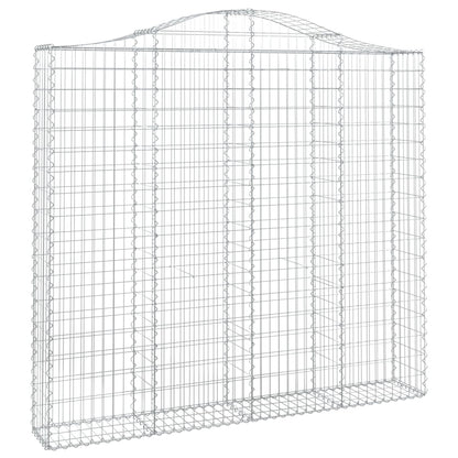 Gabionen mit Hochbogen 8 Stk. 200x30x180/200cm Verzinktes Eisen