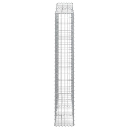 Gabionen mit Hochbogen 8 Stk. 200x30x180/200cm Verzinktes Eisen