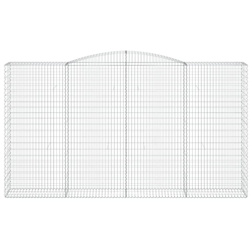 Gabionen mit Hochbogen 7 Stk. 400x50x220/240cm Verzinktes Eisen
