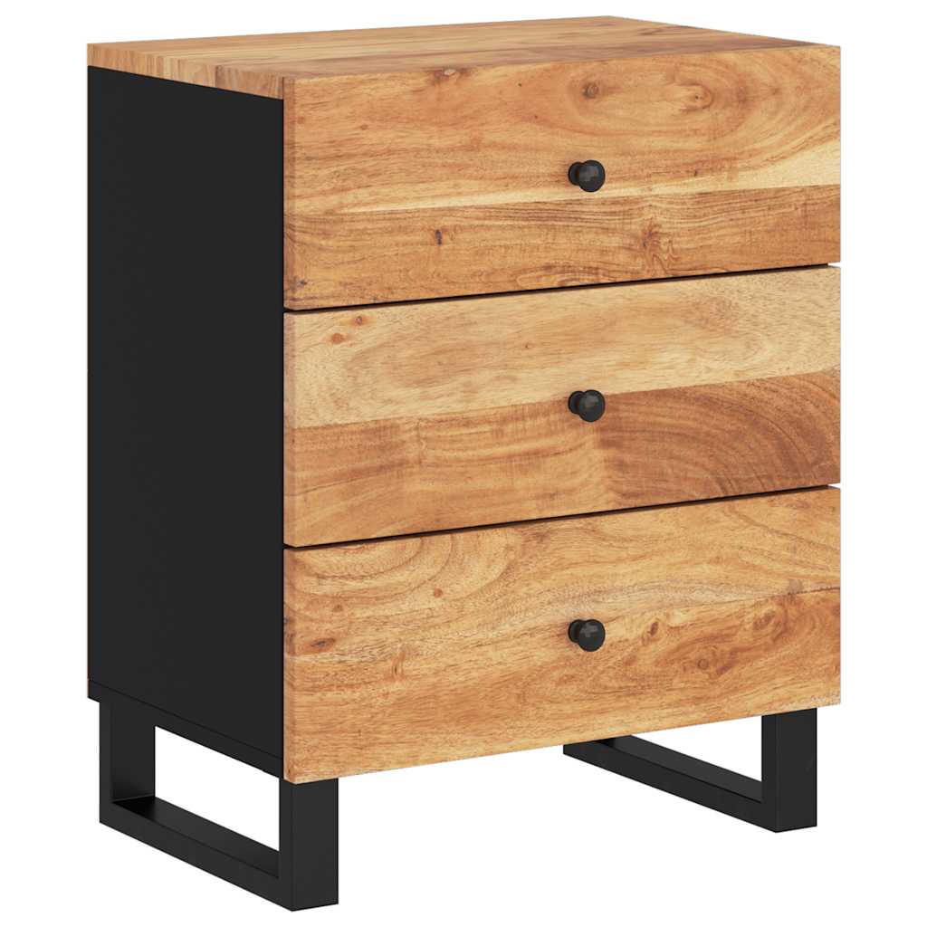 Nachttisch 50x33x62 cm Massivholz Akazie & Holzwerkstoff