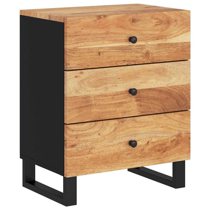 Nachttisch 50x33x62 cm Massivholz Akazie & Holzwerkstoff