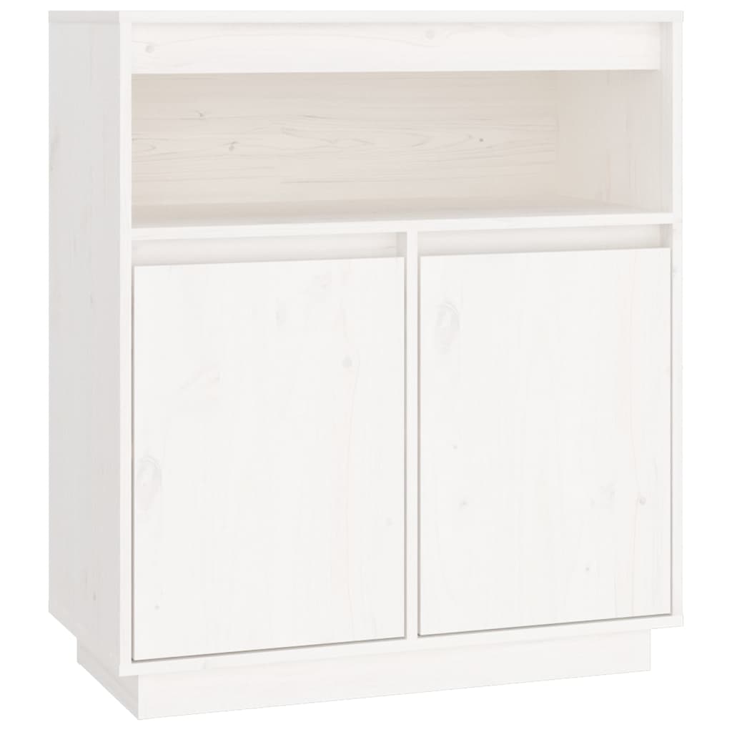 Sideboard Weiß 70x34x80 cm Massivholz Kiefer