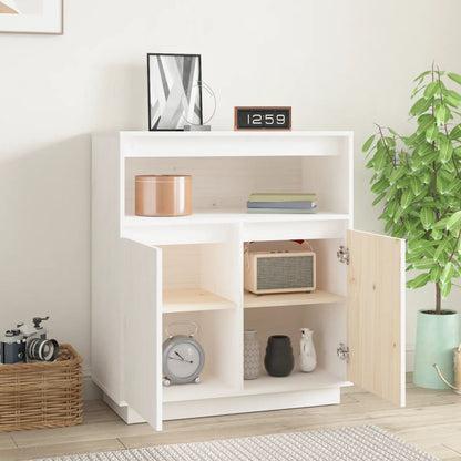 Sideboard Weiß 70x34x80 cm Massivholz Kiefer