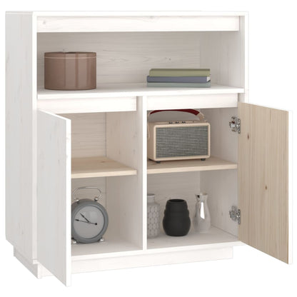 Sideboard Weiß 70x34x80 cm Massivholz Kiefer