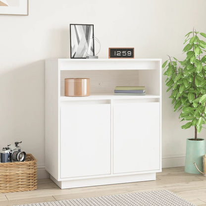 Sideboard Weiß 70x34x80 cm Massivholz Kiefer