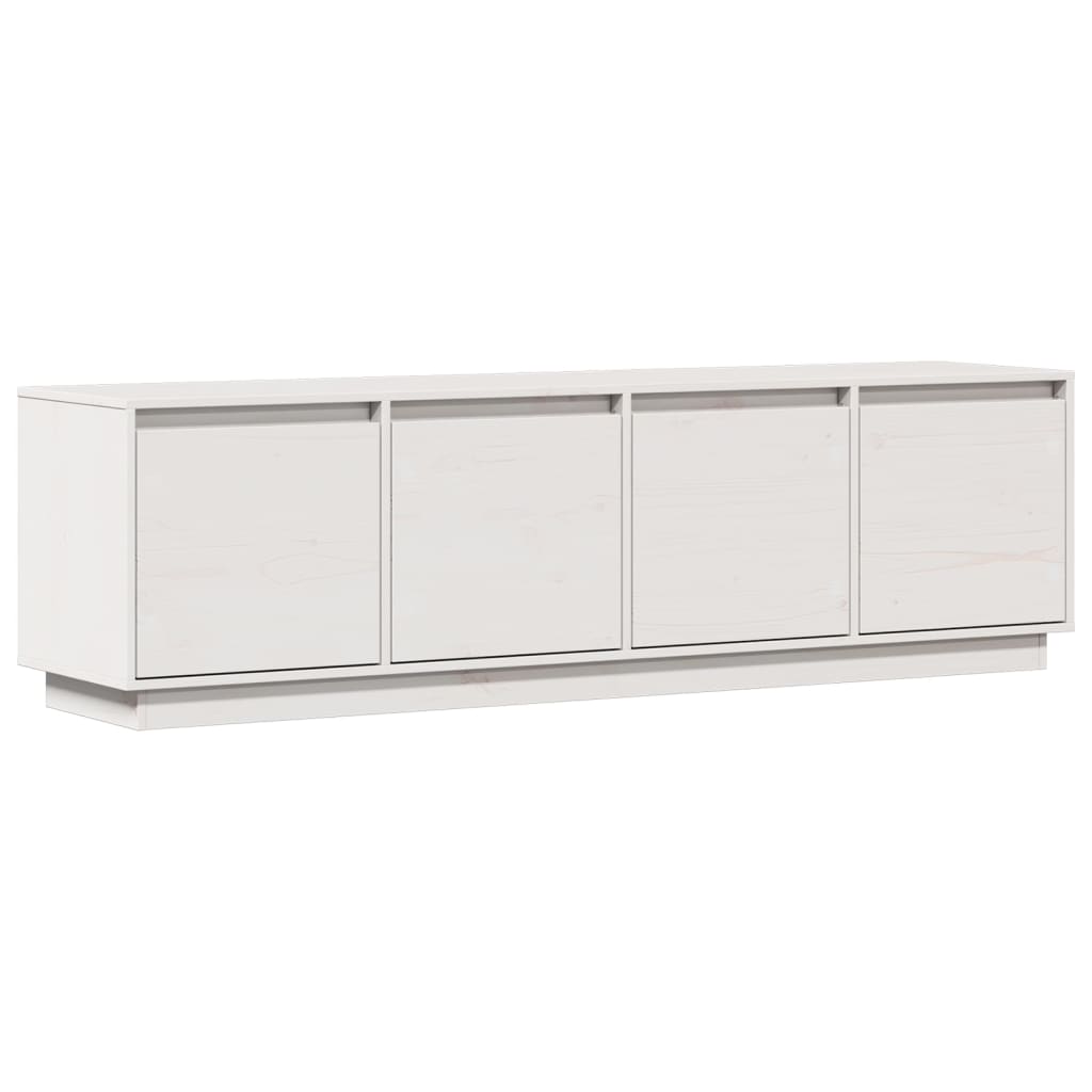 TV-Schrank Weiß 156x37x45 cm Massivholz Kiefer