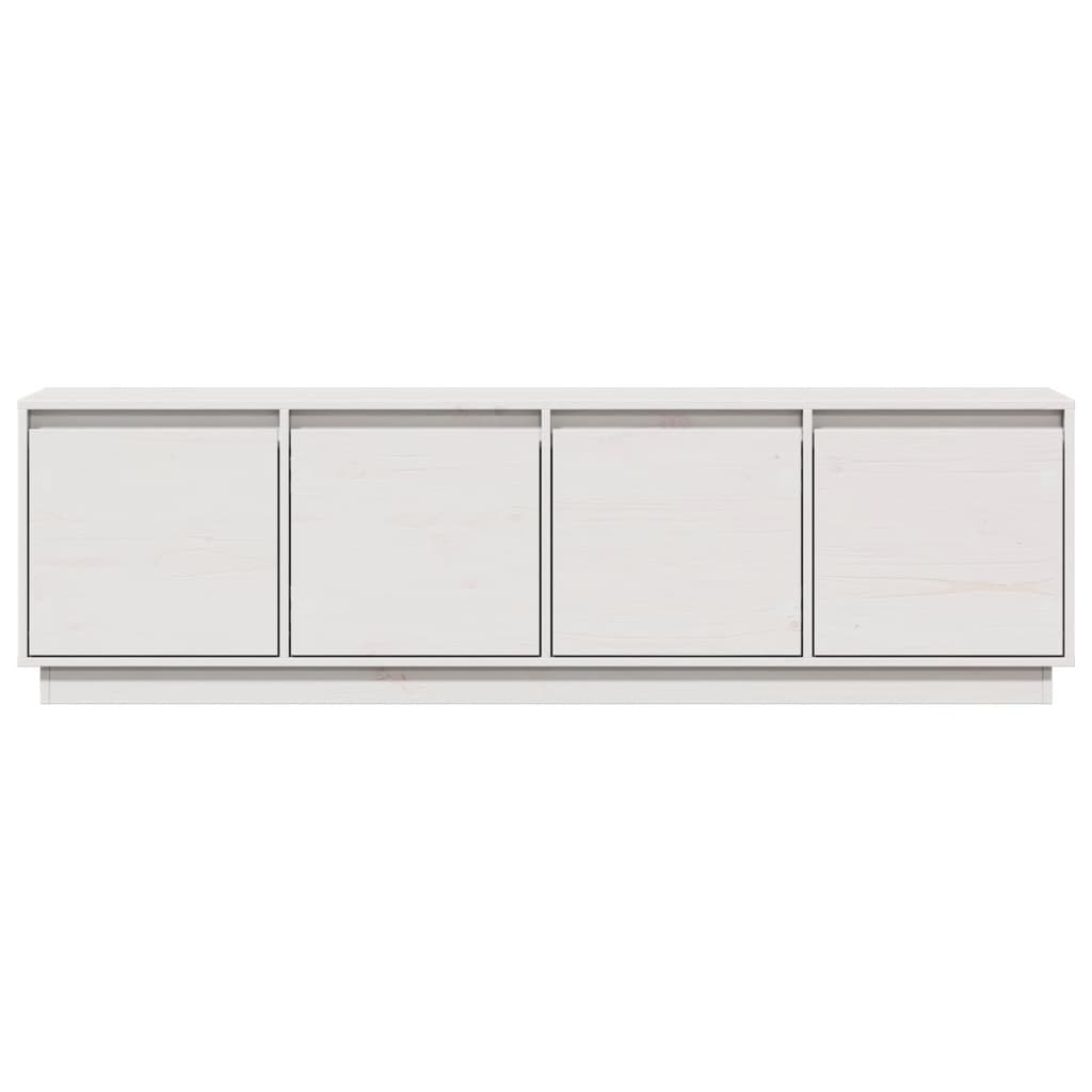 TV-Schrank Weiß 156x37x45 cm Massivholz Kiefer