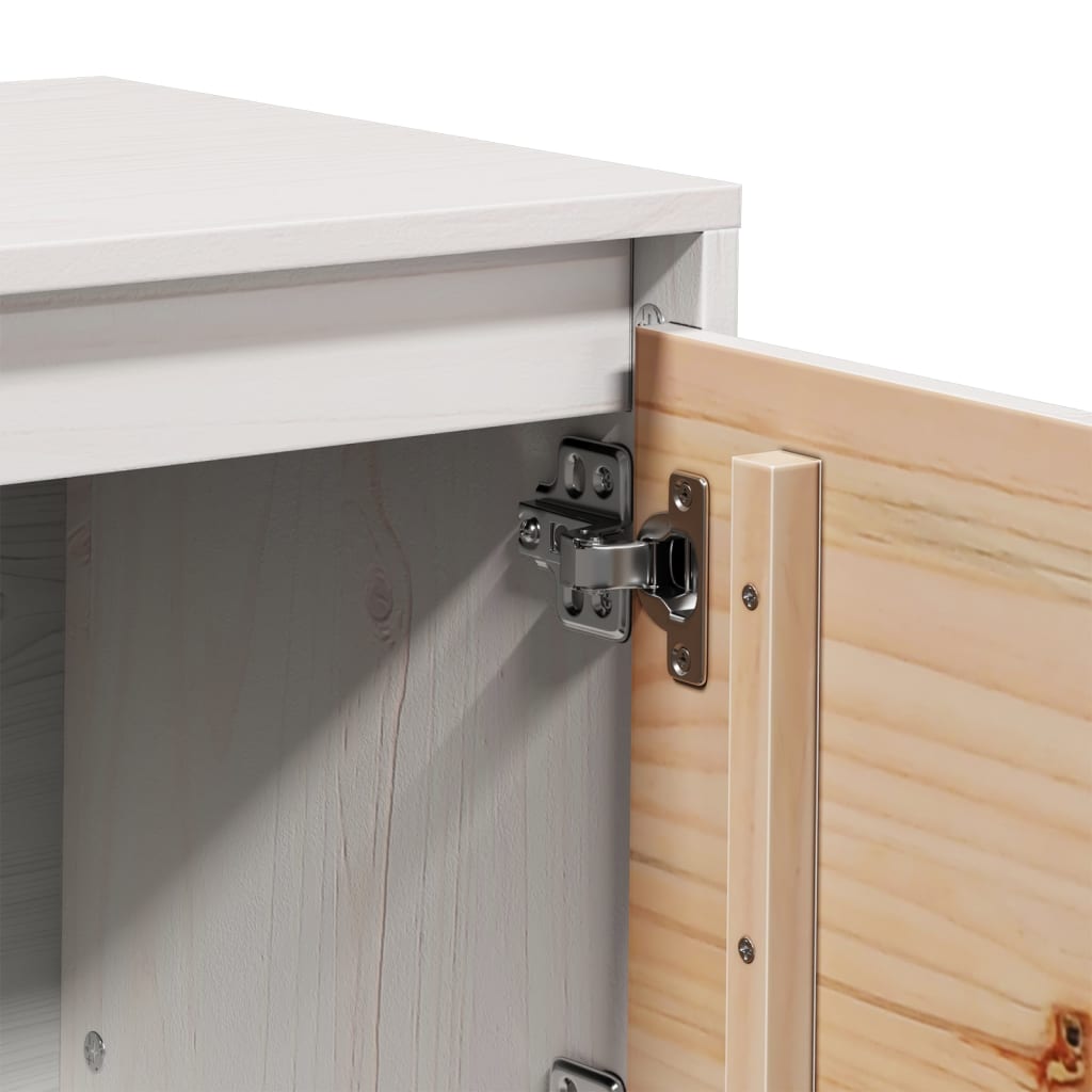 TV-Schrank Weiß 156x37x45 cm Massivholz Kiefer