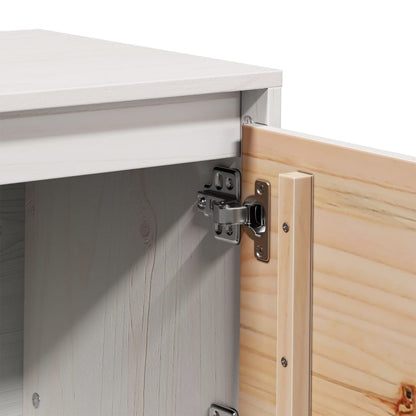 TV-Schrank Weiß 156x37x45 cm Massivholz Kiefer