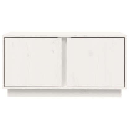 TV-Schrank Weiß 80x35x40,5 cm Massivholz Kiefer