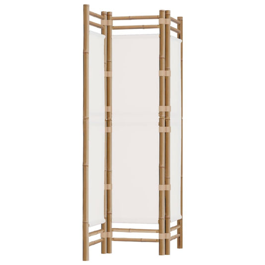 3-tlg. Paravent Faltbar 120 cm Bambus und Canvas