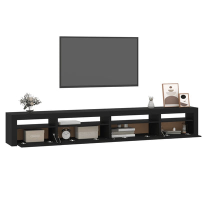 TV-Schrank mit LED-Leuchten Schwarz 270x35x40 cm