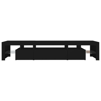 TV-Schrank mit LED-Leuchten Schwarz 215x36,5x40 cm