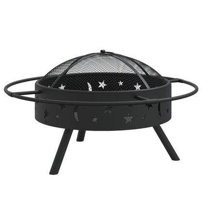 Feuerschale mit Schürhaken 70 cm XXL Stahl