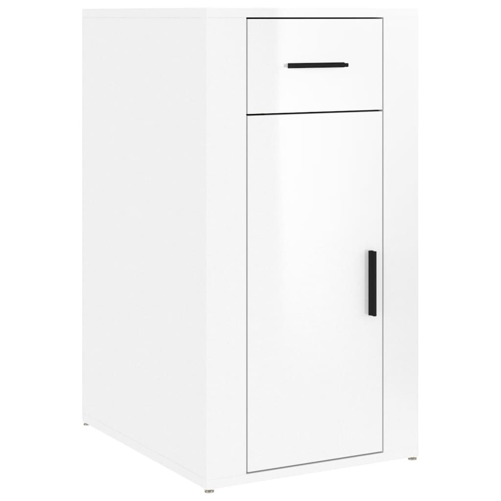 Büroschrank Hochglanz-Weiß 40x49x75 cm Holzwerkstoff