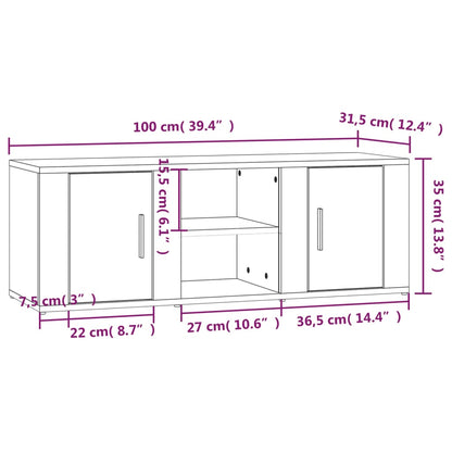 TV-Schrank Grau Sonoma 100x31,5x35 cm Holzwerkstoff