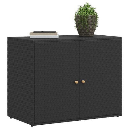 Gartenschrank Schwarz 100 x 55,5 x 80 cm Poly Rattan