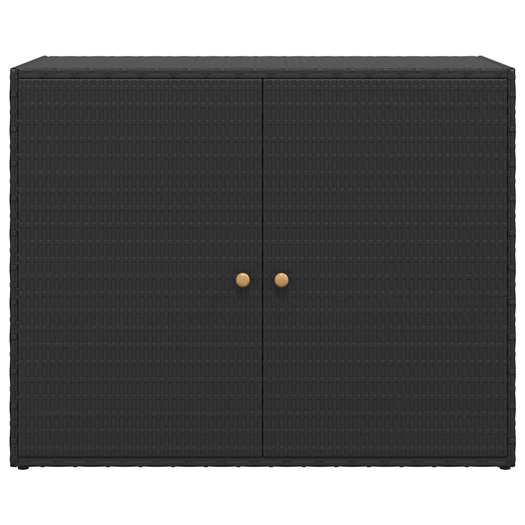 Gartenschrank Schwarz 100 x 55,5 x 80 cm Poly Rattan