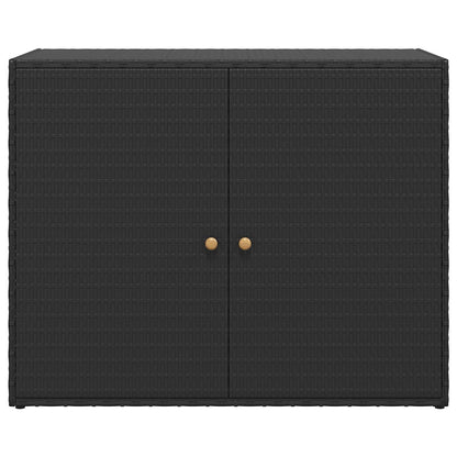 Gartenschrank Schwarz 100 x 55,5 x 80 cm Poly Rattan