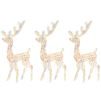 Rentier Weihnachtsdekoration Acryl 3 Stk. 120 cm Mehrfarbig