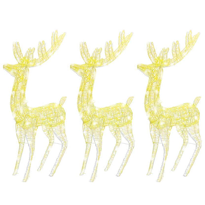 XXL Rentiere Weihnachtsdekoration Acryl 250 LED 3 Stk. 180 cm