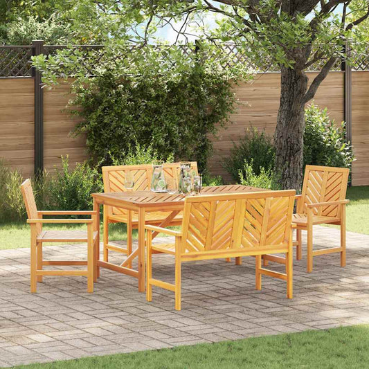 Garten Essgruppe 5 pcs Braun 150 x 90 x 74 cm Akazie Massivholz