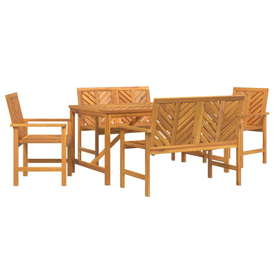 Garten Essgruppe 5 pcs Braun 150 x 90 x 74 cm Akazie Massivholz