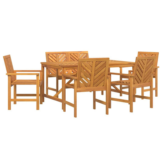 Garten Essgruppe 6 pcs Braun 150 x 90 x 74 cm Akazie Massivholz