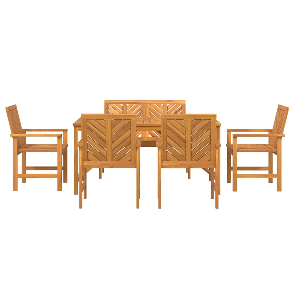 Garten Essgruppe 6 pcs Braun 150 x 90 x 74 cm Akazie Massivholz