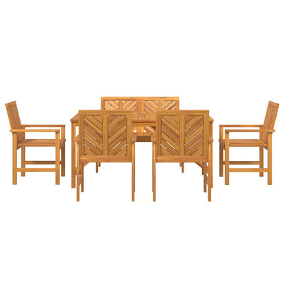 Garten Essgruppe 6 pcs Braun 150 x 90 x 74 cm Akazie Massivholz