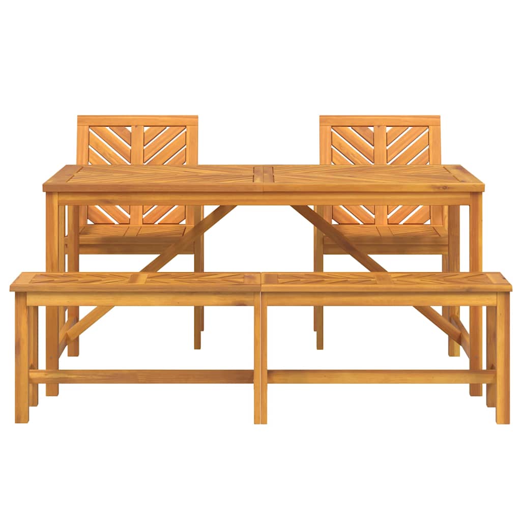 Garten Essgruppe 4 pcs Braun 150 x 90 x 74 cm Akazie Massivholz