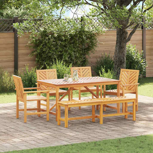 Garten Essgruppe 6 pcs Braun 150 x 90 x 74 cm Akazie Massivholz