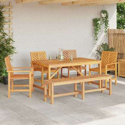 Garten Essgruppe 6 pcs Braun 150 x 90 x 74 cm Akazie Massivholz