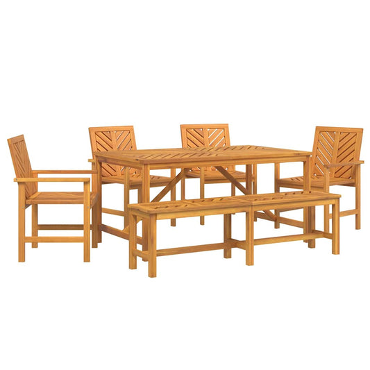 Garten Essgruppe 6 pcs Braun 150 x 90 x 74 cm Akazie Massivholz