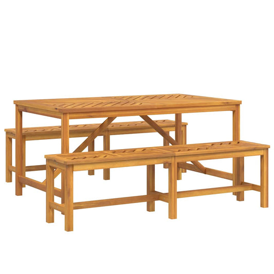 Garten Essgruppe 3 pcs Braun 150 x 90 x 74 cm Akazie Massivholz